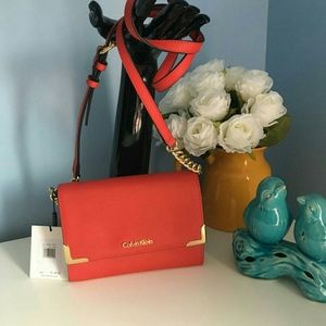 Calvin Klein. Real Leather. Burnt Orange.